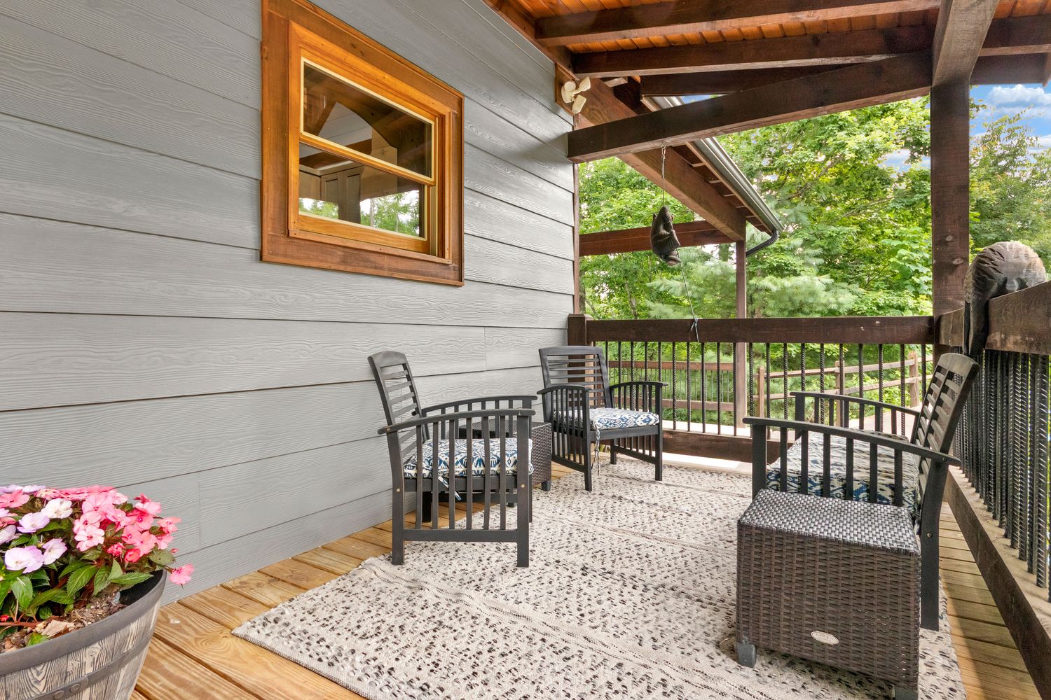 Covered porch seating