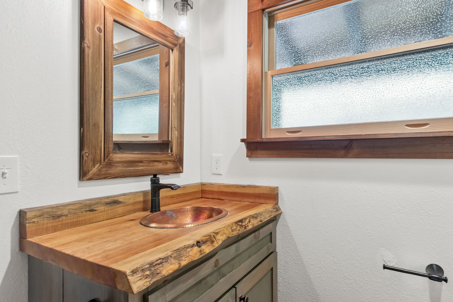 Live-edge timber & hammered copper