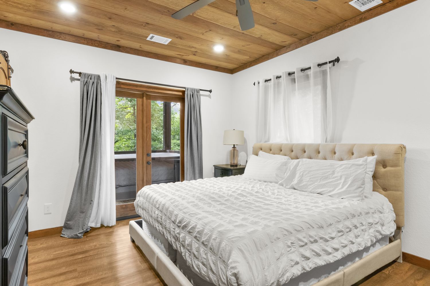 Guest suite opening to the hot-tub deck