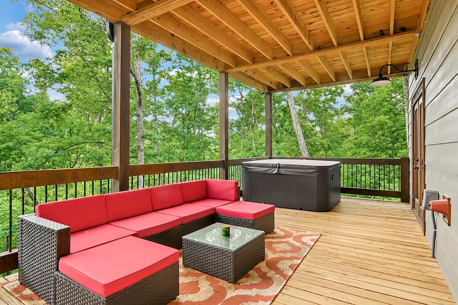 Private hot tub on the lower deck